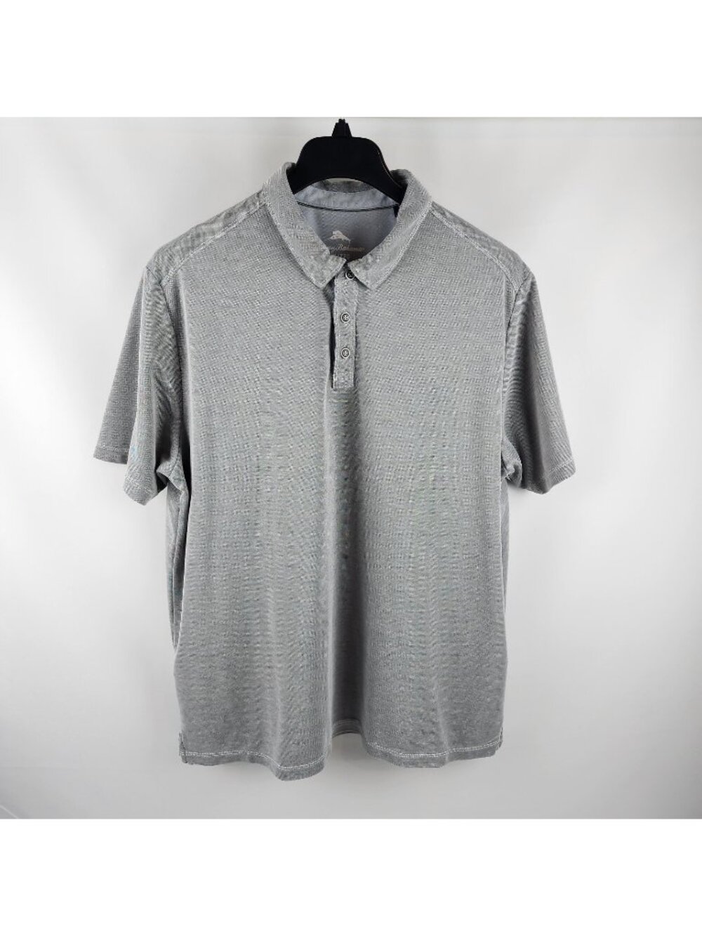 Tommy Bahama Shirt Mens XXL Island Zone Tencel Blend Gray Short Sleeve